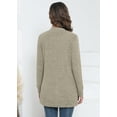 thumbnail image 7 of SHOWMALL Women's Cardigan with Pockets, V-Neck Ribbed Button Down, Grayish Apricot 2XL Soft Cozy Brushed Knit Sweater, Work to Weekend, Spring/Fall/Winter Layering, 7 of 7