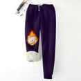 thumbnail image 2 of GA WEIHUA Winter Warm Sweatpant Women Thick Sherpa Fleece Lined Sweatpants Casual Baggy Cinch Bottom Pants Outdoor Athletic Thick Pant(Purple,S), 2 of 7