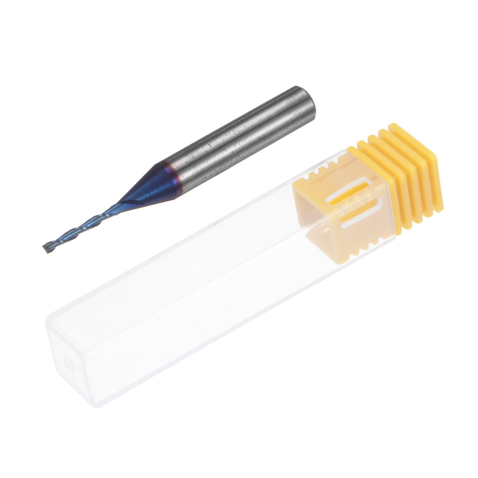 Uxcell Spiral Router Bit 1/16" Dia 1/4" Shank Up Cut 2 Flutes Blue Nano Coated CNC End Mill Milling Bits