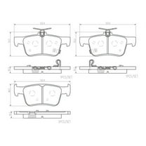 Brembo OE P28103N Rear Premium NAO Ceramic Brake Pads for 2018-2019 Honda Accord