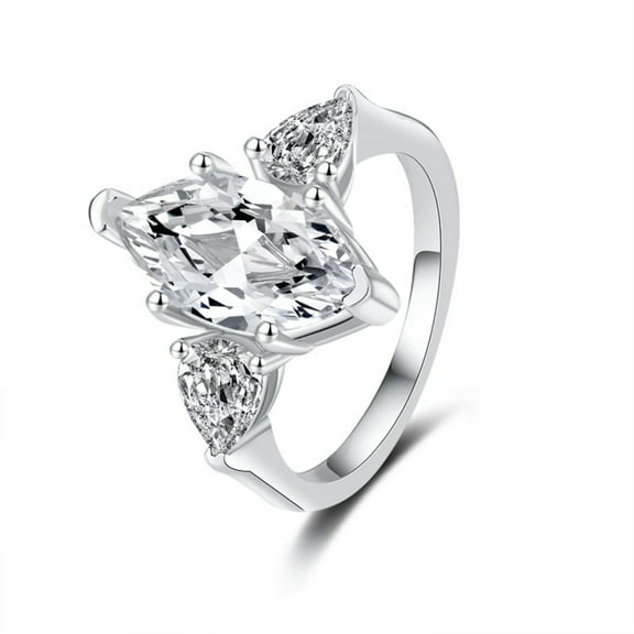 3 Carat Marquise Cut Moissanite Ring Women Engagement Ring D Color VVS1 Clarity 925 Sterling Silver Wedding Promise Rings for Women Size 5-9