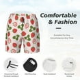 thumbnail image 3 of Naloa Strawberries And Leaf Print Men Swim Trunks with Compression Liner ,Board Shorts,Men's Swim Shorts with Drawstring and Elastic Waistband-Large, 3 of 6