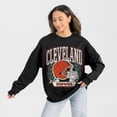 thumbnail image 4 of Women's Gameday Couture Black Cleveland Browns Oversized Victory Lane Black Label Premium Fleece Sweatshirt, 4 of 6