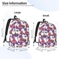 thumbnail image 2 of Wukai Peonies Durable Canvas Laptop Backpack,Adjustable Shoulder Straps,Water-Resistant,Large Capacity,Stylish Design, Fits 15-17in Laptops,Unisex for School,Office,Travel-Medium, 2 of 5