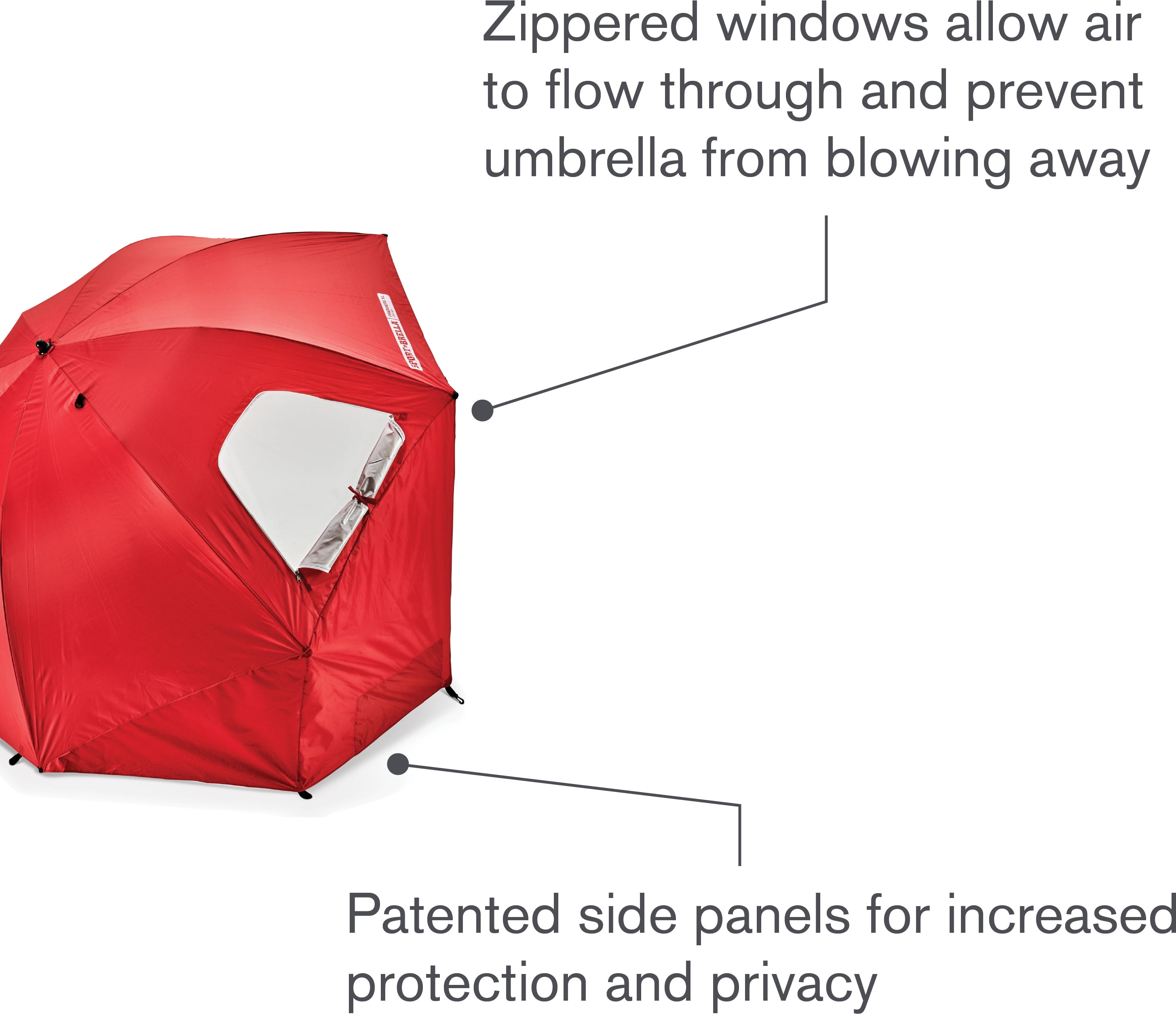 Sport-Brella 4" Red Octagon Beach Umbrella