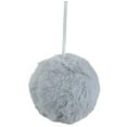 thumbnail image 3 of Northlight Plush Furry Christmas Ball Ornament - 3" - Light Gray, 3 of 7