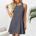 thumbnail image 2 of SAWOBUUN Womens Sleeveless Polka Dot Mini Dress Crew Neck Summer Casual Tank Dress Loose Fit Beach Sundress with Pockets, 2 of 6