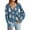 Blue, variant on Women's Fashion Loose Knit Long Sleeve Christmas Print V-Neck Button Cardigan for Holiday Casual Wear and Comfortable Fit,Dark Blue,M