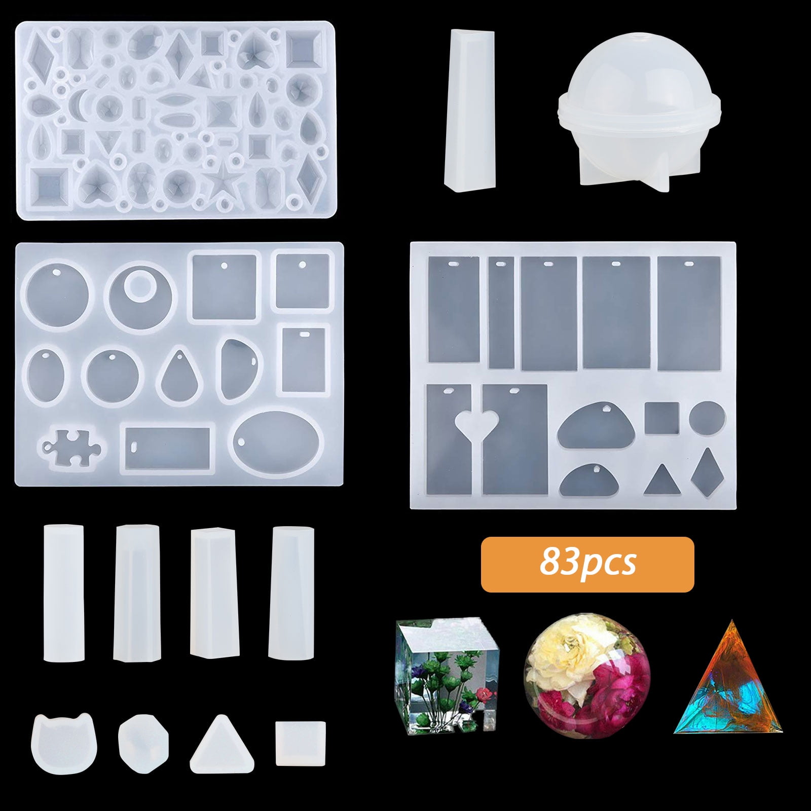 Foshin 83 Pcs//Set DIY Bracelet Earring Necklace Jewelry Pendant Silicone Mold Kit Cleaning /& Care