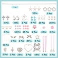 thumbnail image 2 of 1 caja DIY con 8 juegos de dijes para teléfono, correas, lindos llaveros con lazo kawaii, colgantes con alas, corazones, estrellas y cuentas rosas., 2 of 7