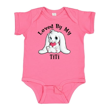 

Inktastic Loved by My TiTi Bunny Rabbit Gift Baby Boy or Baby Girl Bodysuit