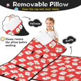 thumbnail image 3 of Lucky Cat Red Pattern Teens Toddler Nap Mat with Pillow, Sleeping Mat Bag for Preschool Daycare 59"x22", 3 of 6