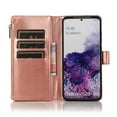 thumbnail image 2 of Samsung Galaxy S20 FE Case, Dteck Zipper Purse PU Leather Folio Magnetic Wallet Credit Card Slot Shock Protection Phone Cover with Hand Strap for Samsung Galaxy S20 FE 5G, Pink, 2 of 7