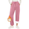 thumbnail image 3 of Gibobby pantalones de mujer holgados Pantalones deportivos con forro polar de algodón para mujer, pantalones deportivos informales con pierna recta (Rosa, M), 3 of 4