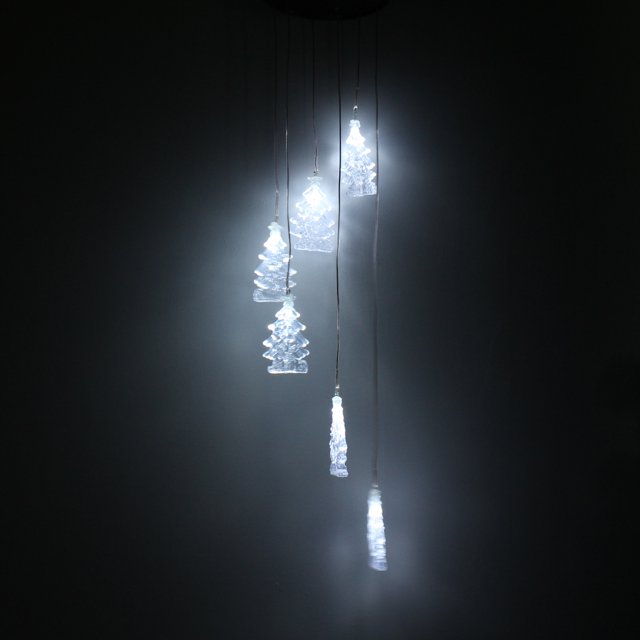 6 LED Colour Changing Solar Powered Wind Chime Hanging Garden Light X'mas