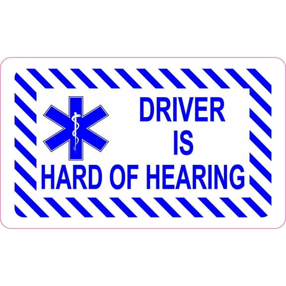 StickerTalk Driver Is Hard of Hearing Magnet, 5 inches x 3 inches