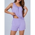thumbnail image 3 of SUNSIOM Pyjama Deux Pièces pour Femmes Ensemble Débardeurs et Shorts Froncés Sans Manches, 3 of 9