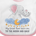 thumbnail image 4 of Inktastic My Great Aunt Loves Me to the Moon and Back Boys or Girls Baby Bib, 4 of 4