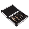 thumbnail image 1 of Amdohai 5PCS Step Drill Bit Set Multiple Hole Step Drill High Speed Steel Total 50 Sizes Drilling Tool with Aluminum Box, 1 of 8