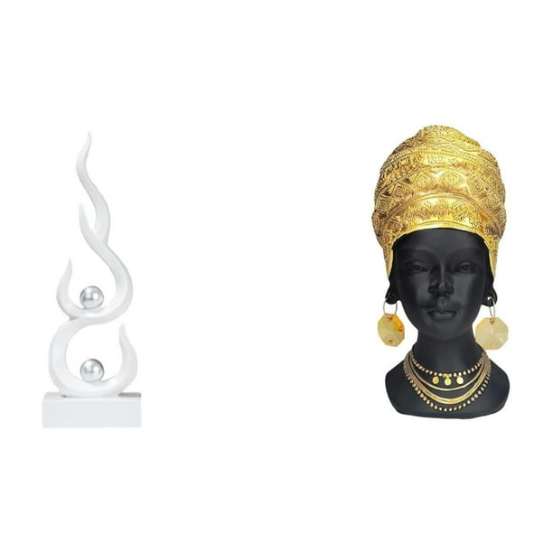 Escultura abstracta de fuego,Estatua de arte abstracto,adorno decorativo para el hogar,Estatua de mujer africana,Estante de oficina con estatua de mujer africana,Adorno de figura de resina