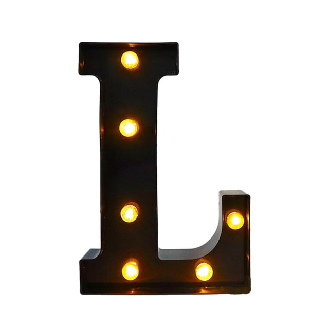 Lámpara de letras con letrero del alfabeto, lámpara de marquesina con luz para cafetería, decoración de bodas, vacaciones, dormitorio, marquesina con , L Largo 587 x 858 x 157 pulgadas
