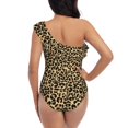 thumbnail image 5 of Easygdp Leopard Print Women's One Shoulder Ruffle Monokini Bathing Suits with Removable Chest Pad, Quick Drying - Small, 5 of 8
