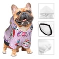 thumbnail image 3 of Fotbe Christmas Unicorns Print Small Dog Sweater Hoodies Pet Grey Hooded Soft Fleece Sweatshirts with Pocket Fall Winter Puppy Cat Sweaters Warm Clothes-X-Small, 3 of 7