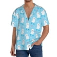 thumbnail image 1 of Balery Skating Poodle Fun Camisa Casual de Manga Corta con Botones para Hombre, Texturizada, Estilo Cubano, para Playa, Verano-Medium, 1 of 5