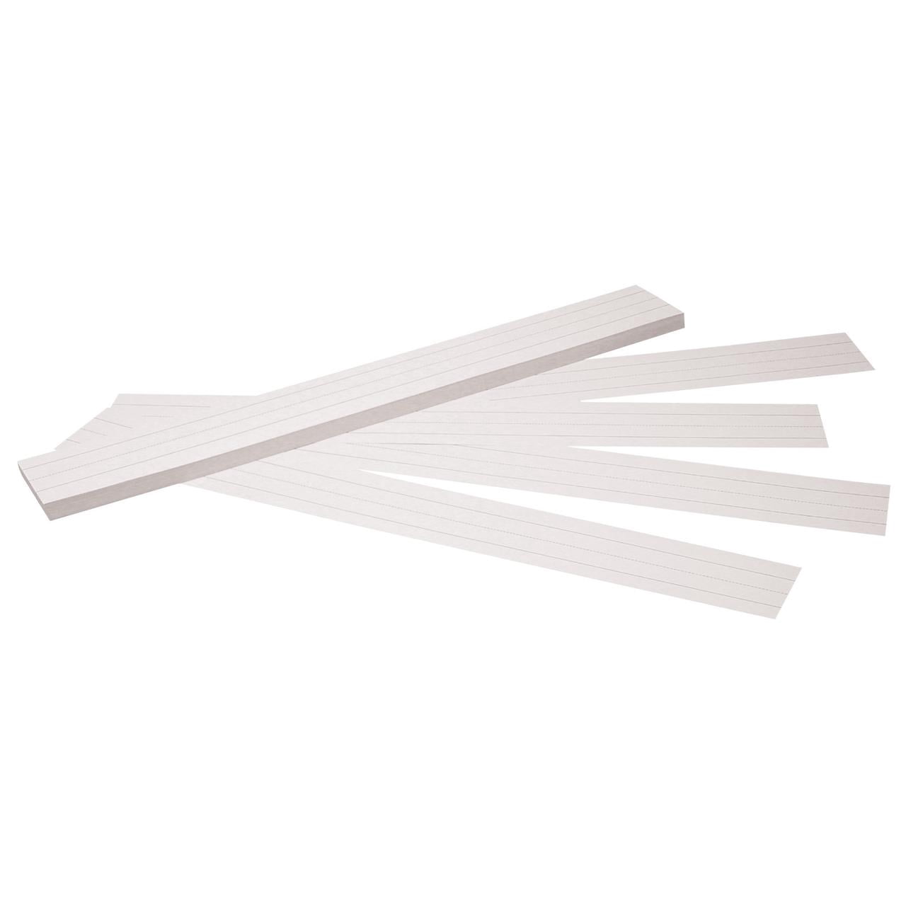 Pacon Sentence Strips, White, 1-1/2" Ruled, 3" x 24", 100 Strips Per Pack, 6 Packs