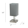 thumbnail image 3 of Simple Designs Petite Stick Lamp with USB Charging Port and Fabric Shade - Gray, 3 of 8