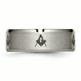 thumbnail image 3 of Titanium Beveled Edge 8mm Laser Design Brushed & Polished Band Size 8.5, 3 of 3