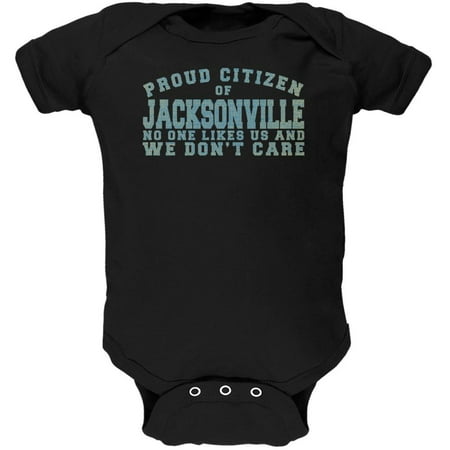 

Proud No One Likes Jacksonville Black Soft Baby One Piece - 0-3 months