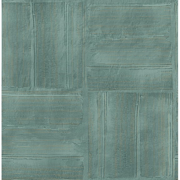 Advantage Jasper Teal Block Texture Wallpaper