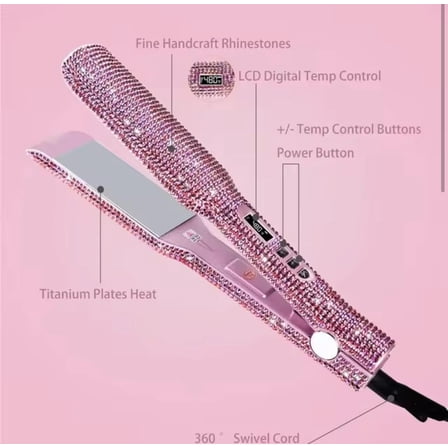 Flat Iron Titanium Hair Straightener Dual Voltage Iron Professional Hair Tools LCD Display 2 Inch Plate Irons