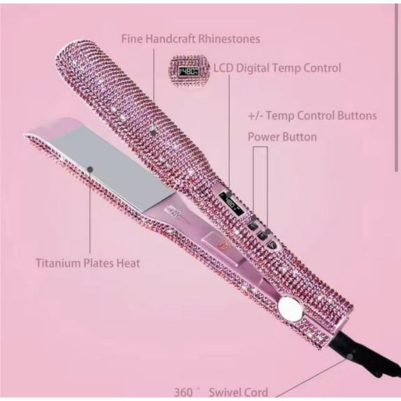 Flat Iron Titanium Hair Straightener Dual Voltage Iron Professional Hair Tools LCD Display 2 Inch Plate Irons