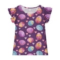 thumbnail image 5 of MKOSPLRT Girls' Easter Bunny Print Ruffle Sleeve T-Shirt Soft Cotton Summer Top Loose Fit Graphic Tees 12 Years, 5 of 7