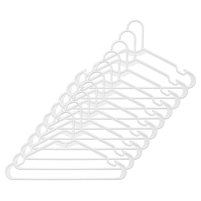 Colgador de ropa de plástico Whitmor White, paquete de 10