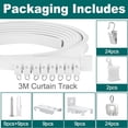 thumbnail image 3 of Ceiling Curved Curtain Track Flexible Ceiling Curtain Mount Soft Windows Curved Track for Curtain Rail with Track Curtain System Bed Curtains, Ceiling Track (White, 5 Meter/ 16.4 Feet), 3 of 7