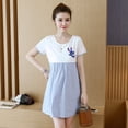thumbnail image 6 of Simple Short Sleeve Stripes Printing Matching Dress for Pregnant Woman, 6 of 7