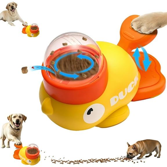 BESTSKY 2-In-1 Dog Interactive Slow Feeder & Puzzle Toy,Shape Dog Slow Feeder Toy,Promotes Iq Training Reduces Bloating Anti-Gulping for Fun Mealtime,For Small & Medium Dogs (Yellow)