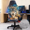 thumbnail image 4 of Xixirimido Gaming Chair Cover with Armrest Covers 3D Printed Stretch Removable Racing Computer Chair Slipcover Set Washable 4 Pieces, Wolf Wonderful Galaxy, 4 of 8