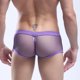 thumbnail image 3 of ropa interior sexy para hombres pantalones cortos impresos con letras calzoncillos con bolsa abultada púrpura / xl, 3 of 8