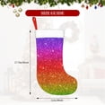 thumbnail image 4 of Daiia Rainbow Glitter Print Christmas Stocking，18"Large Knitted Xmas Stocking for Kids, Family Stocking for Fireplace Christmas Holiday Party Decoration, 4 of 7