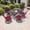 Red Cushion, variant on Hzzkey 7-Piece Outdoor Dining Set, Cast Aluminum Rectangle Table with Swivel Chairs, Red Cushions, Umbrella Hole