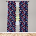 thumbnail image 5 of Ambesonne Dinosaur Window Curtains, Dino Funny Expressions, Each 28" W x 84" L, Navy Blue Orange Red, 5 of 5