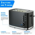 thumbnail image 7 of TINANA Wide Slot 2 Slice Toaster: Bread Toaster with Removable Crumb Tray, Small Toaster, 6 Bread Shade Settings, Auto-Shutoff, Toast Boost, Cord Storage Under Base, Black, 900W, 7 of 7