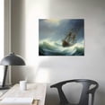 thumbnail image 3 of Nawypu Ivan Aivazovsky Poster - Ship In The Stormy Sea Painting - Romanticism Canvas Wall Art - Fine Art Prints for Home Living Room Bedroom Unframed (12x16inches/30x40cm,Ship in the Stormy), 3 of 4