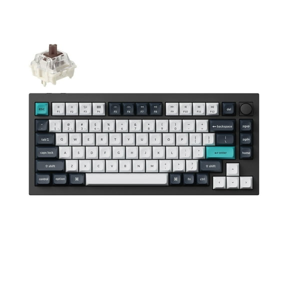 Keychron Q1 Max RGB QMK/VIA Custom Mechanical Keyboard, Hot-Swappable Full Metal Programmable Knob with Gateron Jupiter Brown Switch, 2.4 GHz/Bluetooth/Wired Gaming Keyboard for Mac Windows Linux