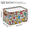 thumbnail image 4 of Yayeee Canvas Storage Basket with Handles for Shelves Fabric Bins Closet Organizer, Colorful Stars, 4 of 8
