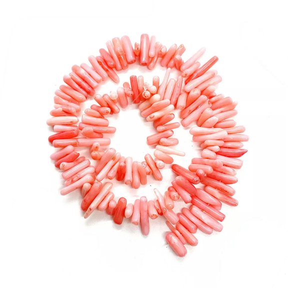 K-KED Wholesal Natural Pink Coral Gemstone Chip Loose Beads 15" AAA